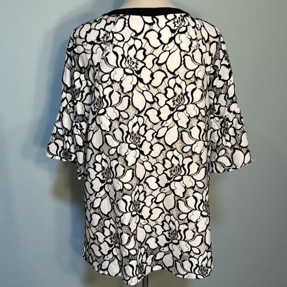 Gibson Latimer black and white lace lined top Size L - Picture 3 of 5